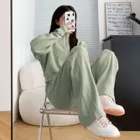 [3件8.5折169.9元,叠加优惠券]唐狮秋季新款女翻领短款净色外套长裤百搭时尚韩系潮流