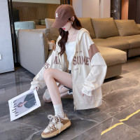 唐狮秋季新款大口袋袖子拼接连帽拉链卫衣外套女经典宽松运动