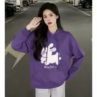 [2.5折价104元]唐狮秋季新款女连帽前胸图案卫衣百搭可爱减龄时尚潮流