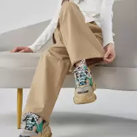 [3件8.5折75.7元,叠加优惠券]唐狮工装长裤女春秋季休闲长裤百搭卡其色高腰时尚工装裤休闲