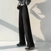 [1折价39.9元叠加优惠券]唐狮春夏款女毛圈拖地阔腿裤宽松休闲款裤子女