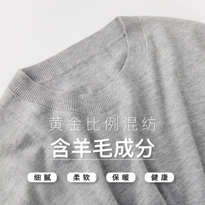 [3件8.5折101.2元,叠加优惠券]唐狮毛衣男士秋冬季含羊毛圆领毛衣毛衫纯色休闲潮流韩系青少年
