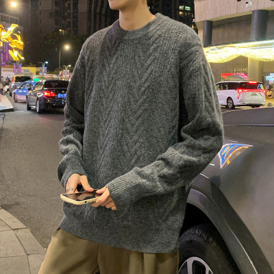 [1折价52.9元叠加优惠券]唐狮毛衣男秋冬小细节花纱毛衫宽松套头毛衣男士冬季秋季毛衣男款毛衣