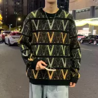 [3件8.5折118.9元,叠加优惠券]唐狮毛衣男秋季圆领图案毛衣秋季毛衣男士毛衣男士毛衫秋冬毛衣男秋季