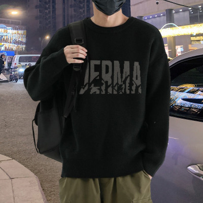 [8.5折价127.4元叠加优惠券]唐狮男士毛衣秋冬季男式毛衣字母图案毛衣毛衣男毛衣男秋冬男款毛衣