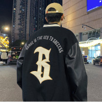 [8.5折价186.9元叠加优惠券]唐狮棒球服外套男男士外套男棒球领毛巾绣短款棒球服外套男外套