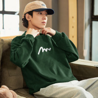 唐狮卫衣男装秋款新款前胸简约印花圆领宽松休闲秋卫衣长袖体恤男