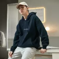 [3件8.5折110.4元,叠加优惠券]唐狮秋季男装连帽卫衣男小细节半开襟男士卫衣宽松秋装男长袖上衣