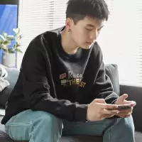 [1折价42.9元叠加优惠券]唐狮卫衣男士秋装新款印花圆领宽松长袖男士卫衣秋装男长袖男秋季