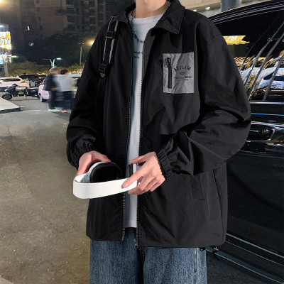 [1.5折价84元]唐狮外套男夹克外套男男士外套男潮流立领口袋撞色休闲外套男式夹克