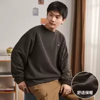 [3件8.5折84.9元,叠加优惠券]唐狮男士卫衣男圆领左胸小标小图案细节卫衣厚款男长袖摇粒绒男士卫衣