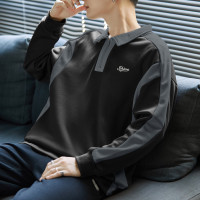 唐狮长袖polo衫男士t恤长袖polo衫男翻领拼色长袖POLO