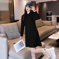 [1折价59元,叠加优惠券]唐狮春夏季女新款连帽纯色长裙长袖宽松休闲百搭连衣裙