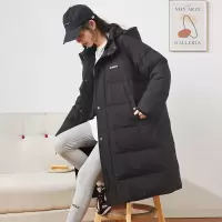 [3件8.5折373.9元,叠加优惠券]唐狮冬季左胸印花连帽长款羽绒服女百搭休闲上款外套女