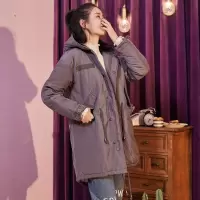 [2.5折价189.9元,叠加优惠券]唐狮羽绒服女中长款韩版连帽基础百搭长袖羽绒服潮
