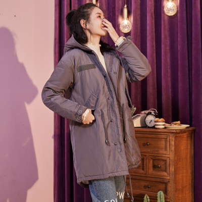 [2.5折价189.9元,叠加优惠券]唐狮羽绒服女中长款韩版连帽基础百搭长袖羽绒服潮