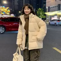[1折价89.9元叠加优惠券]唐狮棉服女新款流行冬季外套小个子加厚保暖连帽面包服棉袄K