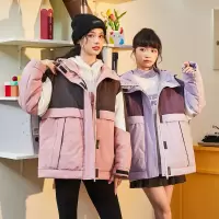 [3件8.5折263.4元,叠加优惠券]唐狮棉服女冬季新款今年流行冬装外套连帽加厚工装棉衣K