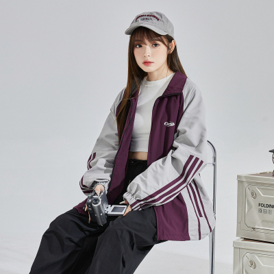 [2.5折价156元]唐狮秋新款复古运动休闲外套女独特好看立领薄款春秋夹克上衣