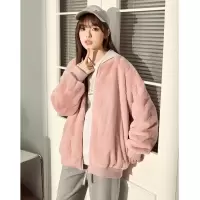 [3件8.5折220.9元,叠加优惠券]唐狮仿皮毛一体外套女冬新款超好看网红风秋冬季加厚棒球服K