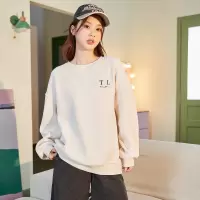 [200元任选3件]唐狮冬季新款女卫衣肌理感圆领加绒保暖上衣设计感今年流行厚