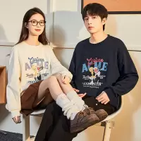 [8.5折价118.9元叠加优惠券]乐一通联名唐狮秋冬季新款情侣卫衣男士圆领加绒套头外套女