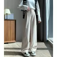 [2.5折价109.9元,叠加优惠券]唐狮高腰西装裤女秋冬新款白色宽松垂感阔腿休闲长裤