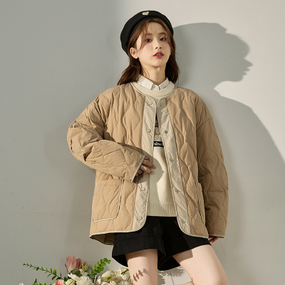 [8.5折]唐狮冬季新款羽绒服女短款轻薄款鸭绒秋冬保暖美拉德外套K