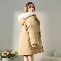 [8.5折价475.9元叠加优惠券]唐狮羽绒服女中长款冬季新款美拉德学院风加厚连帽外套K