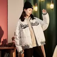 [2件8.8折]唐狮冬装新款女PU皮羽绒服短款设计感小众保暖棒球加厚外套ins潮