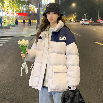 [8.5折价305.9元叠加优惠券]唐狮羽绒服女冬季新款立领短款拼色羽绒服保暖厚外套潮