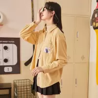 [3件8.5折110.4元,叠加优惠券]唐狮秋冬新款灯芯绒衬衫女宽松百搭通勤长袖衬衣外套慵懒风