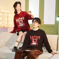 [3件8.5折135.9元,叠加优惠券]草莓熊联名唐狮秋冬季新款情侣毛衣男女红色宽松圆领打底衫
