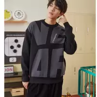 [8.5折价101.9元叠加优惠券]唐狮秋季男士毛衣新款满印字母商务休闲潮流男毛线衫外穿百搭