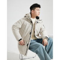 唐狮秋冬季新款棉衣男士连帽一手长工装加厚外套上衣服袄子潮