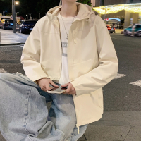 唐狮外套男冬季新款连帽加绒加厚风衣外套夹克冲锋少上衣男