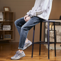 唐狮秋季新款牛仔裤男弹力修身小脚裤潮流帅气百搭经典裤子男冬