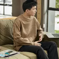 [3件8.5折110.4元,叠加优惠券]唐狮秋冬季新款圆领卫衣男士加绒麂皮绒美式套头外套潮上衣服