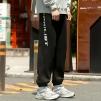 [1折价59.9元,叠加优惠券]唐狮秋冬新款运动裤男士简约束脚裤卫裤宽松休闲裤子男潮牌