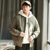 [3件8.5折407.9元,叠加优惠券]唐狮冬季新款男羽绒服短款面包服绒加厚棒球服夹克外套潮款