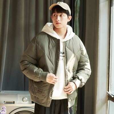 [8.5折价407.9元叠加优惠券]唐狮冬季新款男羽绒服短款面包服绒加厚棒球服夹克外套潮款
