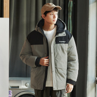 [2.5折价361元]唐狮冬季新款连帽羽绒服男士短款拼接工装户外加厚冲锋外套潮