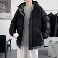 [2件8.8折]唐狮冬季新款连帽羽绒服男士短款宽松加厚面包服学生外套潮流