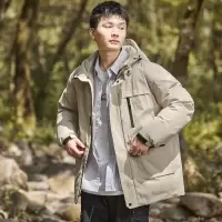 [3件8.5折365.4元,叠加优惠券]唐狮冬季新款连帽羽绒服男运动户外工装潮牌冲锋加厚外套上衣