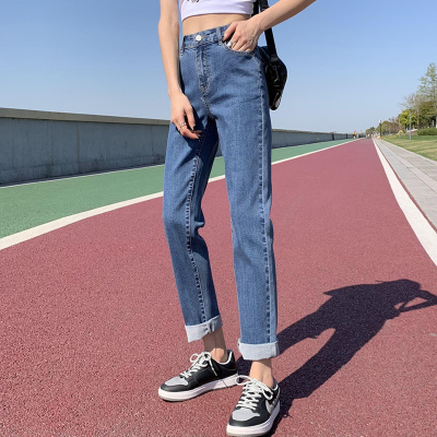 [1折价39.9元,叠加优惠券]唐狮年春秋新款直筒牛仔裤女修身老爹裤女士显瘦烟管裤子