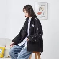 [1折价59.9元,叠加优惠券]唐狮摇粒绒外套女春季新款宽松运动风抽绳百搭韩版时尚外套