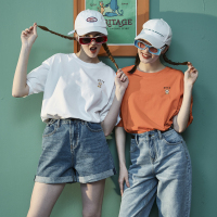 唐狮春夏新款虎短袖T恤女设计感小众白色虎气十足刺绣上衣