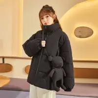 [1折价76.9元,叠加优惠券]唐狮棉服女年新款棉衣设计感小众冬季短款棉袄(清仓款不包含小熊包)