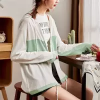 [1折价39.9元,叠加优惠券]唐狮夏季薄款短外套女针织开衫连帽小众设计感上衣韩版宽松百搭潮