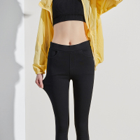 唐狮打底裤女外穿春秋黑色裤子高腰小黑裤薄款铅笔小脚紧身魔术裤显瘦